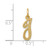 14KY Script Letter I Initial Charm C564I