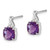 14K White Gold Checkerboard  Amethyst and Diamond Earrings EM4393-AM-006-WA
