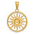 14K and White Rhodium D/C Sun Pendant C4890