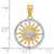 14K and White Rhodium D/C Sun Pendant C4890