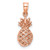 14K Rose Polished 3D Pineapple Pendant D4533