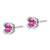 14k White Gold Cushion Created Pink Sapphire and Diamond Earrings EM7107-CPS-010-WA