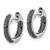 14k White Gold Black Diamond Hinged Hoop Earrings EM5432-BK-040-WA