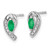 14k White Gold 1/20Ct Diamond and Emerald Earrings EM5592-EM-005-WA