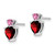 14k White Gold Garnet and Cr. Pink Sapphire Heart Earrings EM7076-GA/CPS-W