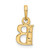 10K and Rhodium Diamond Initial B Pendant 10YC250B