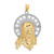 14K Tri-color Diamond-cut Christ Pendant D3704