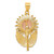 14k Two-tone Sunflower Pendant D339
