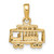 14k Solid Polished 3-D Trolley Car Pendant D1201