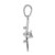 14k White Gold 3-D Low-Wing Airplane Pendant D1225W