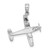 14k White Gold 3-D Low-Wing Airplane Pendant D1225W