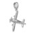 14k White Gold 3-D Low-Wing Airplane Pendant D1225W
