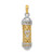 14K Two-Tone 3D Mezuzah W/Shin Charm CG41