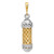 14K Two-Tone 3D Mezuzah W/Shin Charm CG41