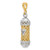 14K Two-Tone 3D Mezuzah W/Shin Charm CG41