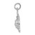 14k White Gold Solid Polished Open-Backed Turtle Charm D1405