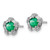 14k White Gold Emerald and Diamond Post Earrings EM8520-EM-018-WA