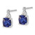 14K White Gold Checkerboard Created Sapphire and Diamond Earrings EM4393-CSA-006-WA