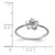 14K White Brushed & Polished D/C Plumeria Ring D4743