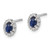 14k White Gold Diamond and Sapphire Oval Halo Earrings EM5591-SA-020-WA