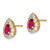 14k Pear Ruby and Diamond Halo Post Earrings EM6991-RU-077-YA