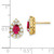 14k Pear Ruby and Diamond Halo Post Earrings EM6991-RU-077-YA