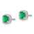 14k White Gold Cushion Emerald and Diamond Halo Earrings EM4241-EM-015-WA