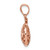 14K Rose Polished & Diamond-cut 3D Pineapple Pendant D4534