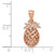 14K Rose Polished & Diamond-cut 3D Pineapple Pendant D4534