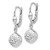 14k White Gold Polished Diamond-Cut Dangle Leverback Earrings E766