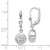 14k White Gold Polished Diamond-Cut Dangle Leverback Earrings E766