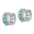 14k White Gold Turquoise and White Topaz Hinged Hoop Earrings EM7417-BTQ-W