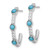 14k White Gold Turquoise and White Topaz J-hoop Earrings EM7421-BTQ-W