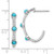 14k White Gold Turquoise and White Topaz J-hoop Earrings EM7421-BTQ-W