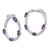 14k White Gold Amethyst and Diamond Hoop Earrings EM7456-AM-026-WA