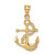 14K Polished Anchor & Chain Pendant D4602