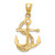 14K Polished Anchor & Chain Pendant D4602