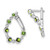 14k White Gold Peridot Teardrop Hoop Earrings EM7455-PE-W