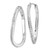 14k White Gold Diamond Fascination Oval Twist Hinged Hoop Earrings DF151