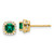14K Lab Grown VS/SI FGH Dia & Created Emerald Halo Post Earrings EM8582-CEM-010-YLG