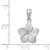 14K White Brushed and Diamond-cut Plumeria Pendant D4465