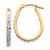 14k Yellow & Rhodium Diamond Fascination Oval Hinged Hoop Earrings DF146