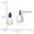 14k White Gold FWC Pearl and Sapphire Post Earrings EM8094-SA-W