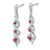 10k White Gold Diamond and Ruby 3 Stone Post Dangle Earrings EM5599-RU-013-1WA