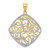 14K w/Rhodium Diamond-Cut Filigree Swirl Pendant K4789