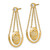 14k Satin/Polished Diamond Oval w/Chain Dangle Post Earrings EM6867-037-YA