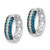 14k White Gold White and Blue Diamond Hinged Hoop Earrings EM5398-BD-050-WA