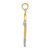 14k w/Rhodium Polished Tennis Racquet Pendant K1995
