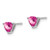 14k White Gold Trillion Created Pink Sapphire Earrings EM7100-CPS-W
