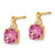 14k Checkerboard Created Pink Sapphire and Diamond Earrings EM4393-CPS-006-YA